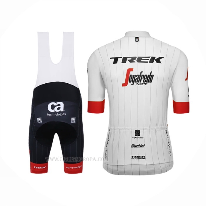2018 Ropa Ciclismo Trek Segafredo Tour De France Blanco Rojo Mangas Corta y Culotte Corto